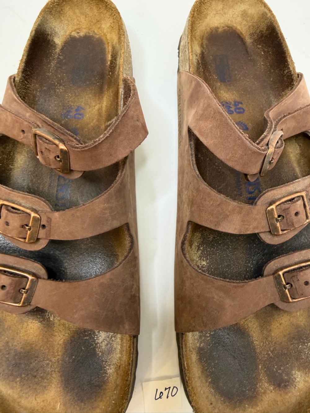 BIRKENSTOCK Brown Triple-strap Suede Slide Sandals